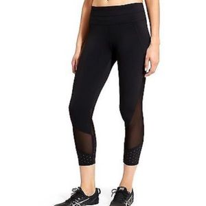 Athleta Laser Cut Mesh Sonar Capri Leggings S